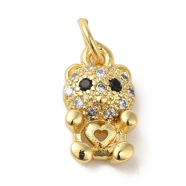 

PandaHall Brass Micro Pave Clear Cubic Zirconia Pendants, Bear , Real 18K Gold Plated, 13.8x7.5x3mm, Hole: 3.2mm Brass+Cubic Zirconia Clear
