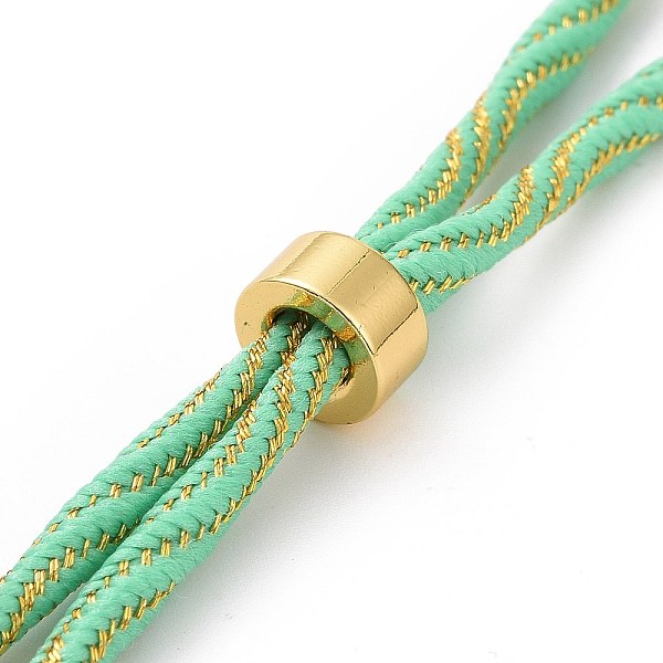 

PandaHall Nylon Cord Silder Bracelets, for Connector Charm Bracelet Making, with Rack Plating Golden Brass Findings, Long-Lasting Plated...