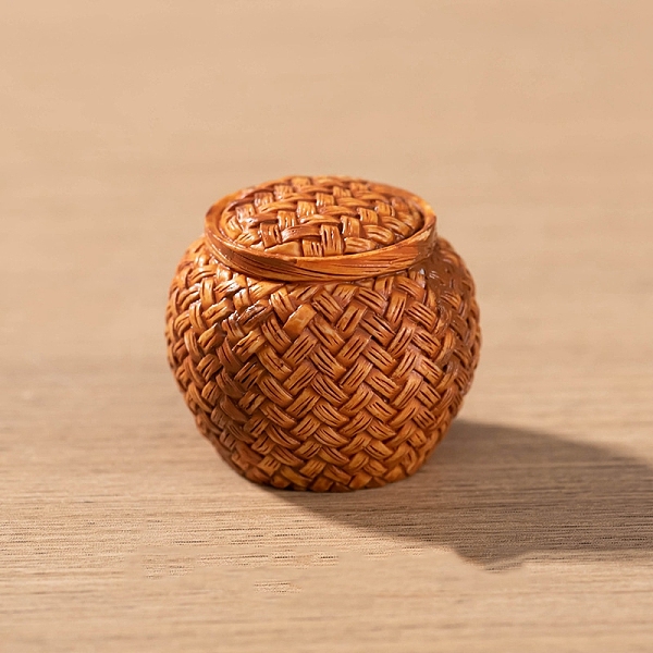 Resin Bamboo Rattan Miniature Food Storage Ornaments
