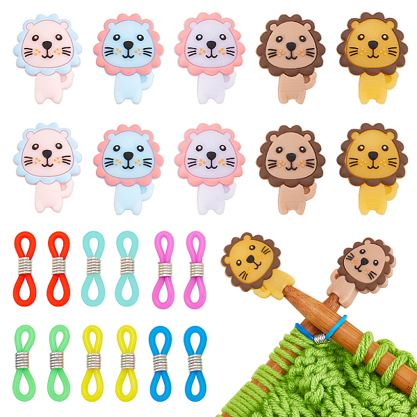 

PandaHall Lion Silicone Knitting Needle Stoppers, Knitting Needle Point Protectors, for Knitting Needles Crocheting Projects, Mixed Color..., Multicolor