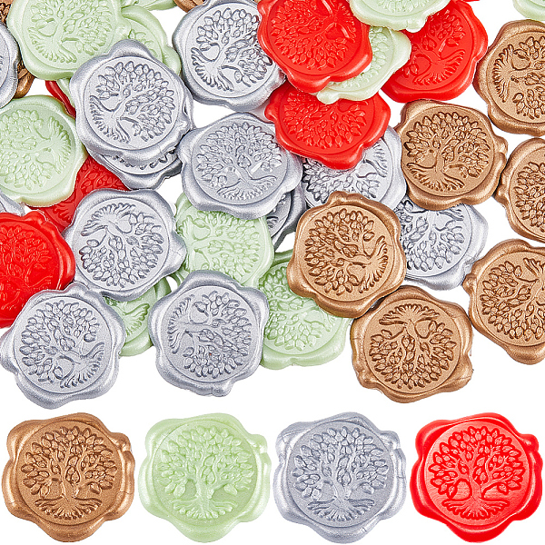 

PandaHall CRASPIRE 80Pcs 4 Colors Tree of Life Adhesive Wax Seal Stickers, Envelope Seal Decoration, For Craft Scrapbook DIY Gift, Mixed..., Multicolor