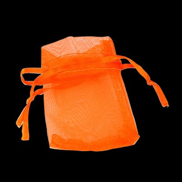 

PandaHall Organza Gift Bags with Drawstring, Jewelry Pouches, Wedding Party Christmas Favor Gift Bags, Orange Red, 7x5cm Organza Rectangle