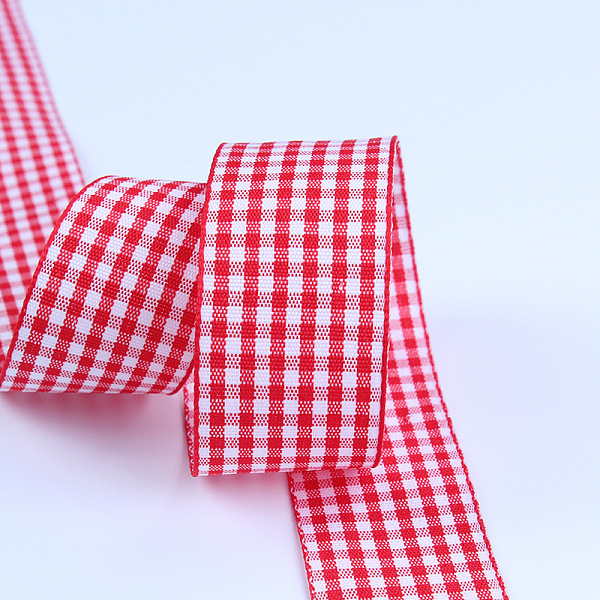 

PandaHall Polyester Ribbon, Tartan Ribbon, for Gift Wrapping, Floral Bows Crafts Decoration, Red, 1-1/2 inch(38mm) Polyester Red