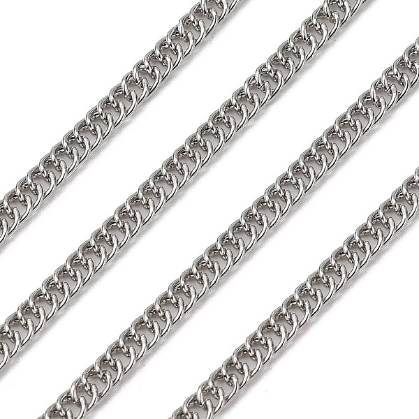 

PandaHall Iron Flat Double Link Chains, with Spool, Unwelded, Twist Oval Link, Platinum, 5x3.5x0.7mm, about 328.08 Feet(100m)/roll Iron