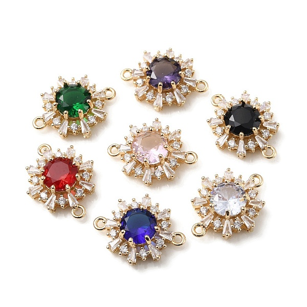 

PandaHall Brass K9 Glass Connector Charms, with Crystal Rhinestone, Light Gold Tone Sun Links, Mixed Color, 20.5x16x7mm, Hole: 1.4mm..., Multicolor