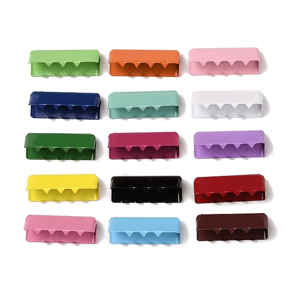 

PandaHall Spray Painted Iron Ribbon Ends, Crimp End Findings, Mixed Color, 10x25mm Iron Multicolor