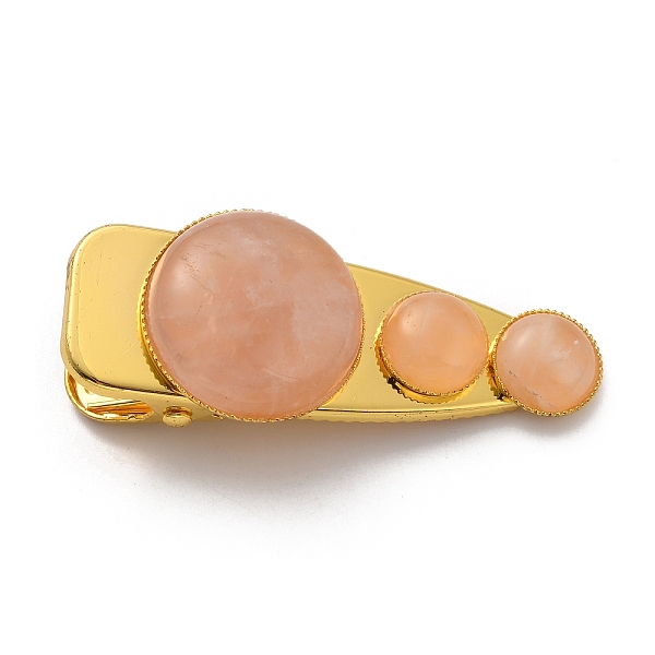 

PandaHall Natural Rose Quartz Alligator Hair Clips, with Iron Finding, Cadmium Free & Lead Free, 26~27x59~61x14~16mm Rose Quartz