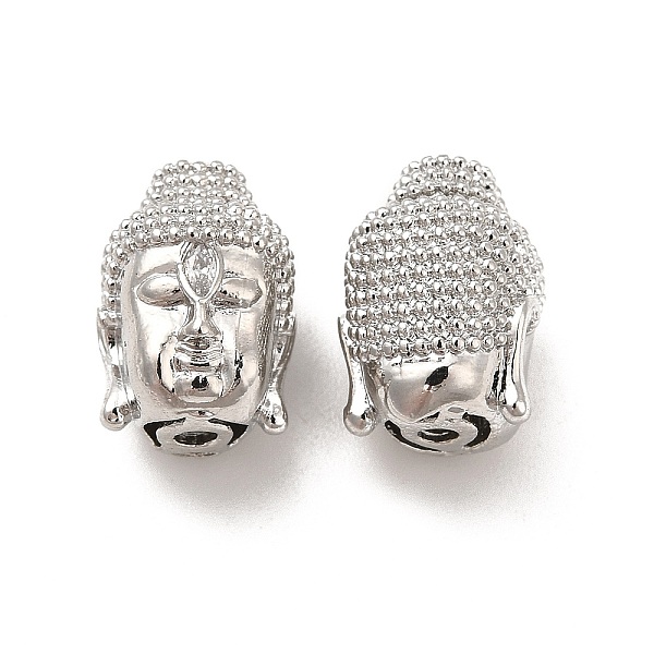 

PandaHall Brass Cubic Zirconia Beads, Buddha, Platinum, 14x9.5x10.5mm, Hole: 1.8mm Brass+Cubic Zirconia Human