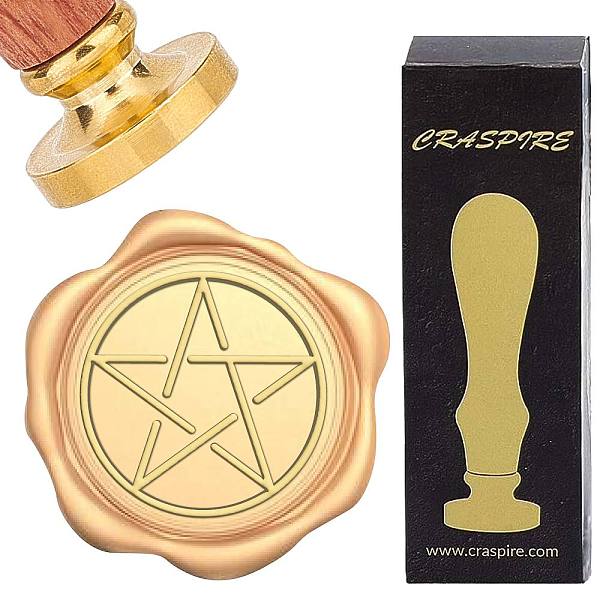 

PandaHall CRASPIRE Star Wax Seal Stamp Five-Pointed Star Sealing Wax Stamp Retro 25mm Removable Brass Head with Wooden Handle for Gift...