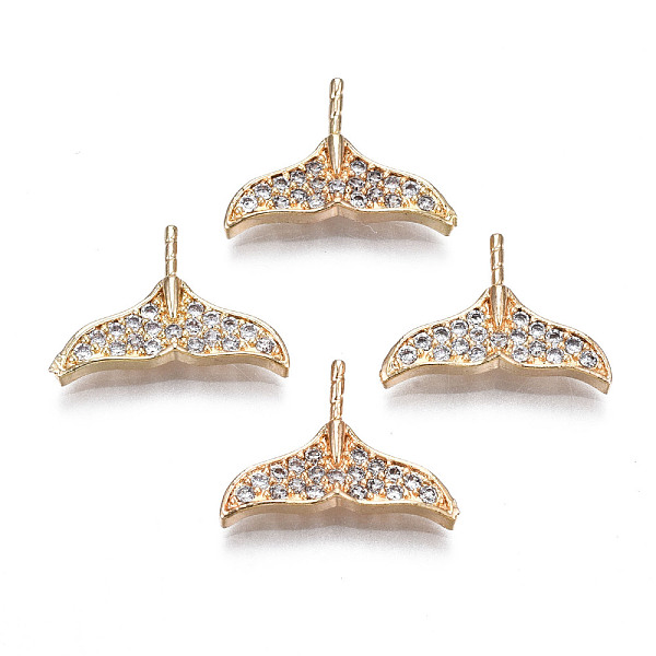 

PandaHall Brass Micro Pave Clear Cubic Zirconia Peg Bails, For Half Drilled Beads, Long-Lasting Plated, Cadmium Free & Lead Free, Fishtail...