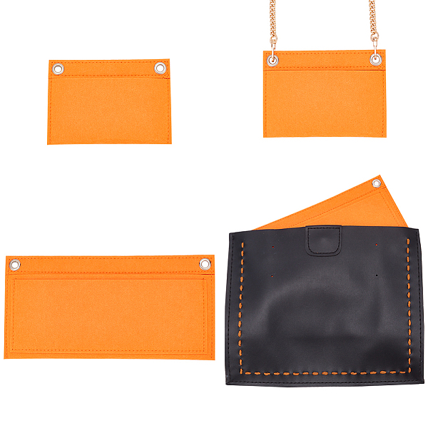 

PandaHall WADORN 2Pcs 2 Styles Felt Purse Organizer Insert, Mini Envelope Handbag Shaper Liner, Bag Accessories, with Iron Grommets...