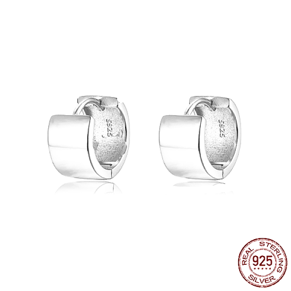 

PandaHall Rhodium Plated Platinum 925 Sterling Silver Hoop Earrings, with S925 Stamp, Platinum, 10x5mm Sterling Silver Ring