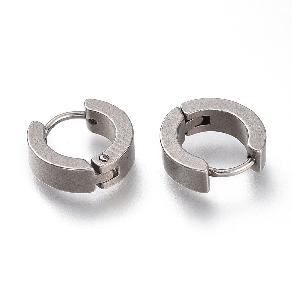 

PandaHall 202 Stainless Steel Huggie Hoop Earrings, with 316 Stainless Steel Pin, Ring, Stainless Steel Color, 13x4mm, Pin: 1mm 202...