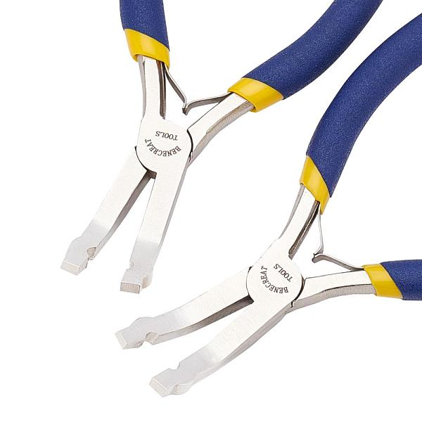 BENECREAT 2 Packs Jewelry Crimp Pliers Bead Crimper Jewelry Pliers for Closing Bead Cover Micro Bead Tubes