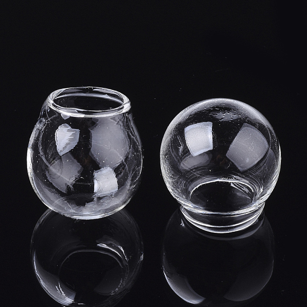 

PandaHall Handmade One Hole Blown Glass Globe Ball Bottles, for Glass Vial Pendants Making, Round, Clear, 21~22x19~20mm, Hole: 8.5mm Glass...