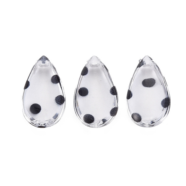 

PandaHall Transparent Acrylic Pendants, Teardrop with Polka Dot Pattern, Clear, 24x13.5x6mm, Hole: 1.6mm Acrylic Teardrop Clear