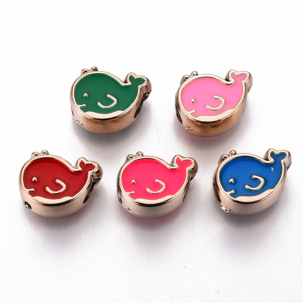 

PandaHall UV Plating Acrylic Beads, with Enamel, Cetacean, Light Gold, Mixed Color, 11x14x7.5mm, Hole: 4mm Acrylic Other Animal Multicolor