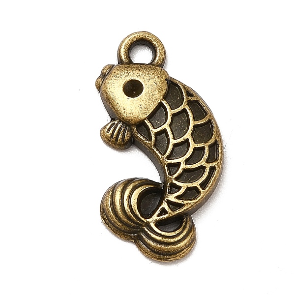 

PandaHall Tibetan Style Alloy Fish Pendants, Fancy Carp Charms, Antique Bronze, 20x10x10.5mm, Hole: 1.5mm, about 1111pcs/1000g Alloy Fish