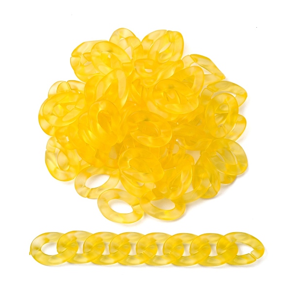 

PandaHall Transparent Acrylic Linking Rings, Quick Link Connectors, for Curb Chains Making, Frosted, Twist, Yellow, 30x21x6mm, Inner...