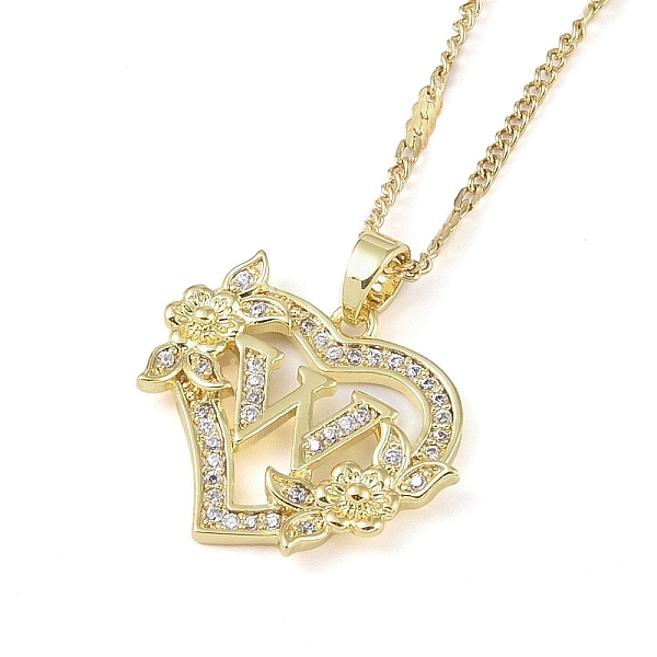 

PandaHall 304 Stainless Steel Heart Pendant Necklaces with Cubic Zirconia, Letter Charms, Letter W, 16.54 inch(42cm) 304 Stainless Steel...