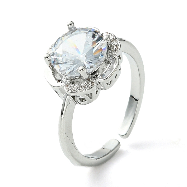

PandaHall Bass Micro Pave Cubic Zirconia Ring, Long-Lasting Plated, Round, Clear, Inner Diameter: 16mm Brass+Cubic Zirconia Round Clear