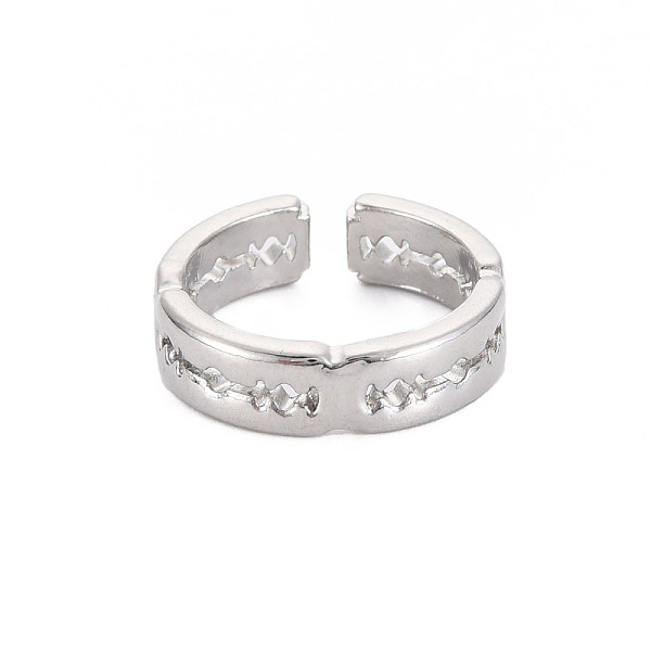

PandaHall Alloy Open Cuff Ring, Hollow Flat Ring for Men Women, Cadmium Free & Lead Free, Platinum, US Size 7 1/2(17.7mm)~US Size 7 3/4...