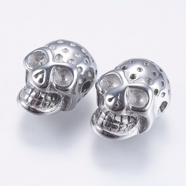 

PandaHall 304 Stainless Steel Beads, Skull, Stainless Steel Color, 13x9x7mm, Hole: 1.5mm 304 Stainless Steel Skull