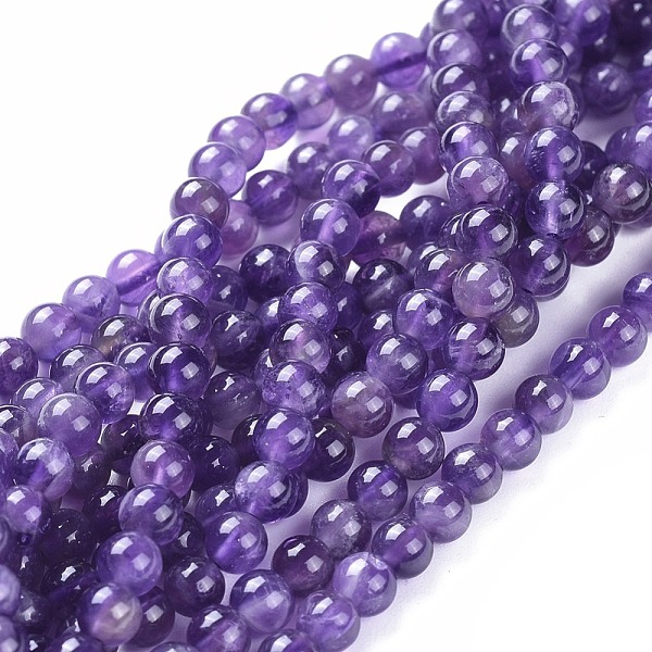 

PandaHall Natural Amethyst Beads Strands, Round, 4mm, Hole: 0.6mm, about 89pcs/strand, 15.55 inch(39.5cm) Amethyst Round