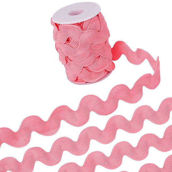 

PandaHall Gorgecraft 10 Yards Polyester Wavy Fringe Trim Ribbon, Wave Bending Lace Trim, for Clothes Sewing and Art Craft Decoration, Pink...