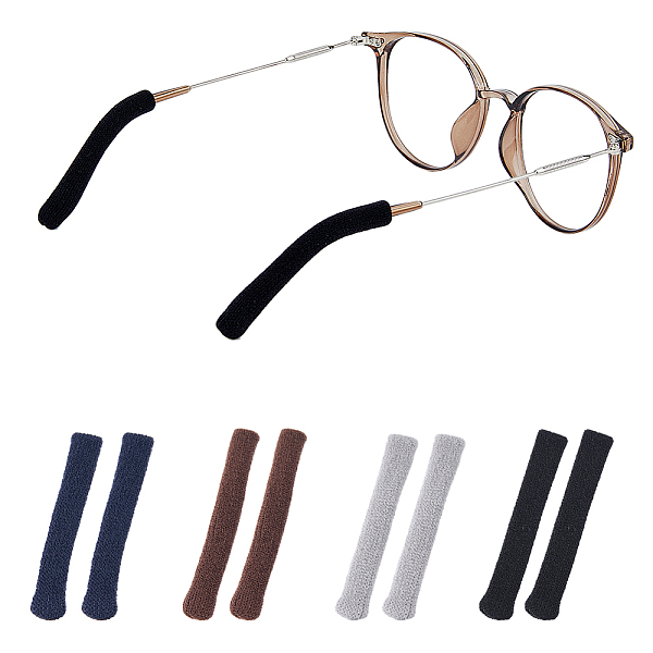 

PandaHall HOBBIESAY 4 Paiars 4 Color Woolen Yarn Eyeglasses Ear Grips, Anti-slip Eyeglass Sleeve Holder, Mixed Color, 55~90x8mm, Hole: 5mm..., Multicolor