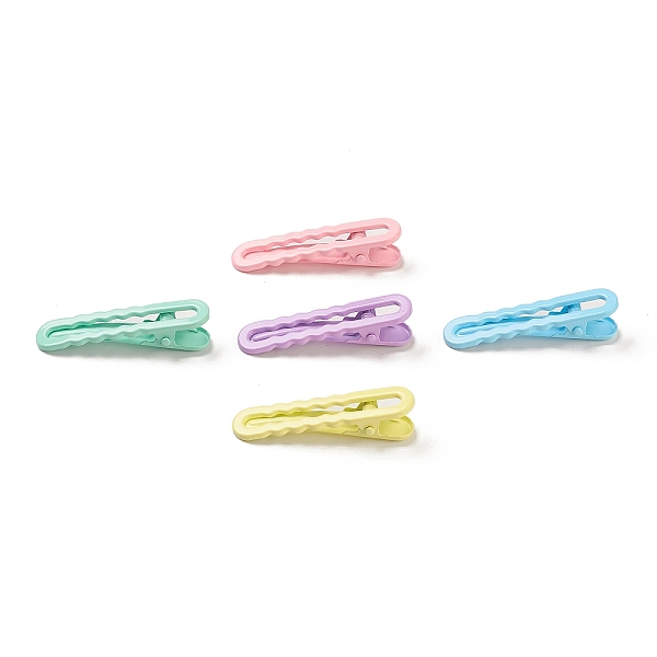 

PandaHall Spray Painted Iron Alligator Hair Clips for Girls, Mixed Color, 50x13x12mm Iron Oval Multicolor