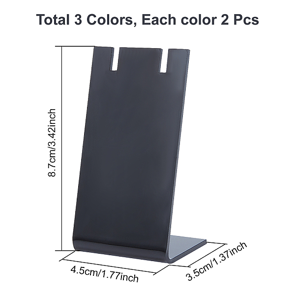 

PandaHall Fingerinspire 6 Pcs 3 Colors Acrylic Earring Display Frame, L-shaped, Mixed Color, 1-3/8x1-3/4x3-3/8 inch(3.5x4.5x8.7cm) Acrylic..., Multicolor