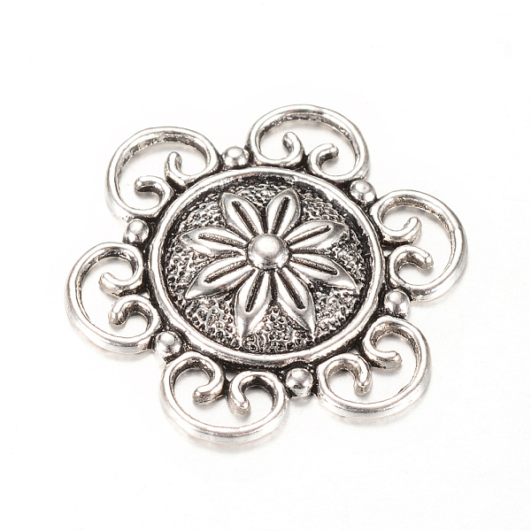 

PandaHall Tibetan Style Alloy Cabochons, Flower, Cadmium Free & Lead Free, Antique Silver, 30x27x4mm, about 345pcs/1000g Alloy Flower