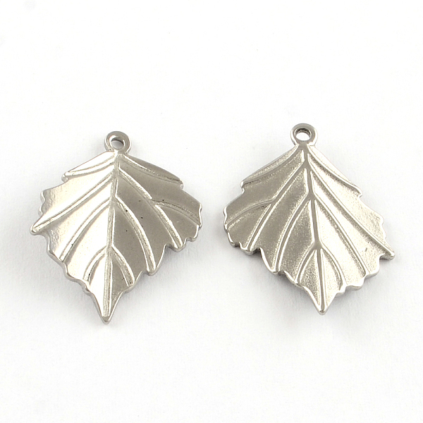 

PandaHall 304 Stainless Steel Leaf Pendants, Stainless Steel Color, 23.5x18x1mm, Hole: 1mm 304 Stainless Steel Leaf