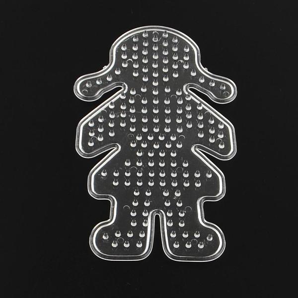 

PandaHall Little Girl ABC Plastic Pegboards used for 5x5mm DIY Fuse Beads, Clear, 123x72x5mm Plastic Human Clear