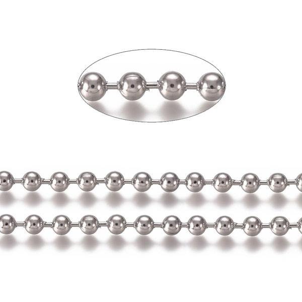 

PandaHall 304 Stainless Steel Ball Chains, Stainless Steel Color, 4.5mm 304 Stainless Steel