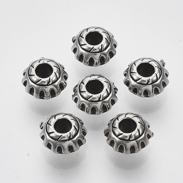 

PandaHall CCB Plastic Beads, Rondelle, Antique Silver, 7.5x5mm, Hole: 2mm, about 3192pcs/420g Plastic Rondelle