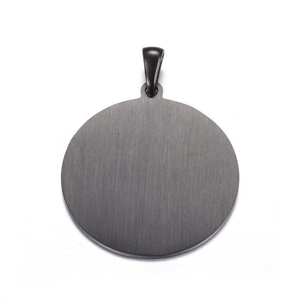 

PandaHall 304 Stainless Steel Pendants, Stamping Blank Tag, Flat Round, Electrophoresis Black, 33x30x1mm, Hole: 7x3mm 304 Stainless Steel...