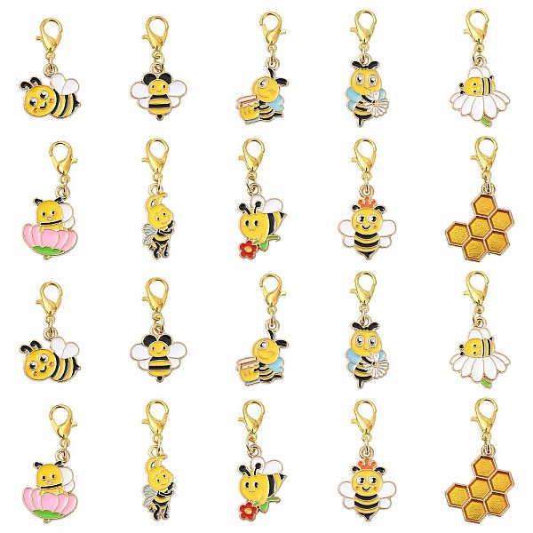 40 pz 10 decorazioni pendenti in lega smaltata-image-HJEW-FS00064-it