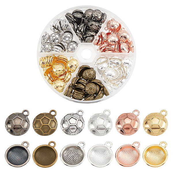 

PandaHall 180pcs Football Sports Charms, 6 Colors Ball Games Pendants Alloy Soccer Charms Half Round Pendants for DIY Earring Bracelets...