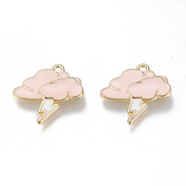 

PandaHall Alloy Enamel Pendants, Cadmium Free & Lead Free, Cloud with Lightning, Golden, Pink, 21x21x2.5mm, Hole: 1.6mm Alloy+Enamel Cloud...