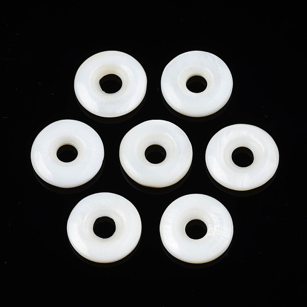

PandaHall Natural Freshwater Shell Beads, Donut/Disc, 15x3mm, Hole: 4mm Freshwater Shell Disc