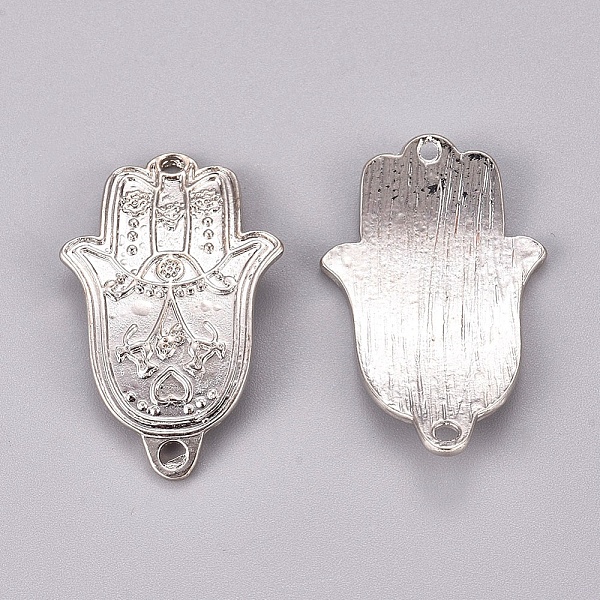 

PandaHall Tibetan Style Links connectors, Cadmium Free & Nickel Free & Lead Free, Hamsa Hand/Hand of Fatima /Hand of Miriam, Platinum...