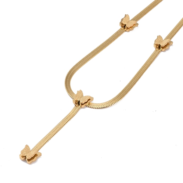 

PandaHall Ion Plating(IP) 304 Stainless Steel Snake Chain Necklaces, Butterfly Pendant Necklaces for Women, Real 18K Gold Plated, 16.73 inch...