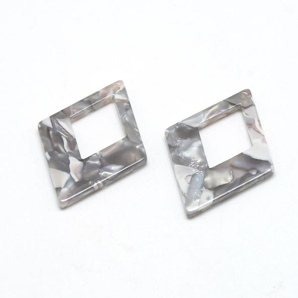

PandaHall Cellulose Acetate(Resin) Pendants, Rhombus, Gray, 37x27.5x2.5mm, Hole: 1.5mm, side length 22.5mm Cellulose Acetate Rhombus Gray