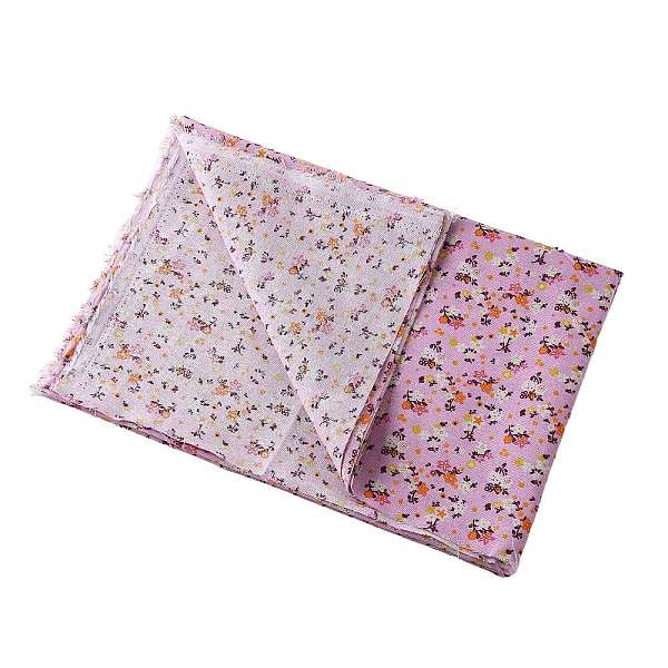 Tissu imprimé à motifs floraux en coton et lin
