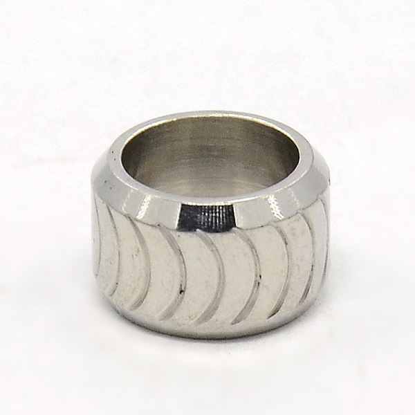 

PandaHall Stainless Steel Large Hole Column Carved Circular Arc Beads, Stainless Steel Color, 11x7mm, Hole: 8mm Stainless Steel Column