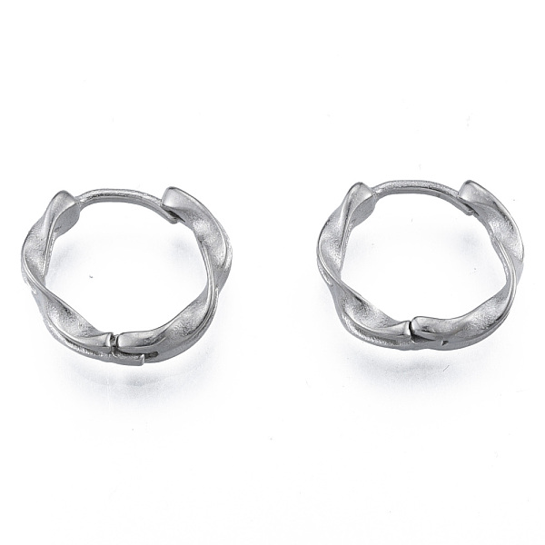 

PandaHall 316 Surgical Stainless Steel Twist Hoop Earrings for Men Women, Stainless Steel Color, 15.5x17x4mm, Pin: 1mm 316 Surgical...