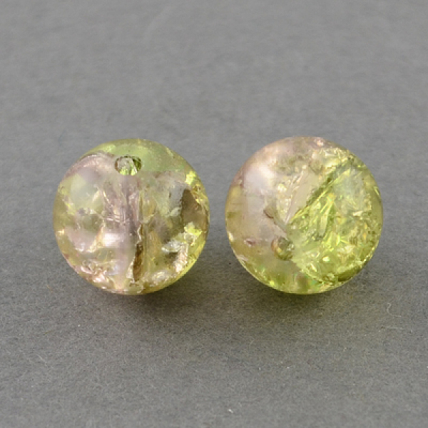 

PandaHall Spray Painted Crackle Glass Beads Strands, Round, Two Tone, Light Khaki, 12mm, Hole: 1.3~1.6mm, about 66pcs/strand, 31.4 inch..., Yellow