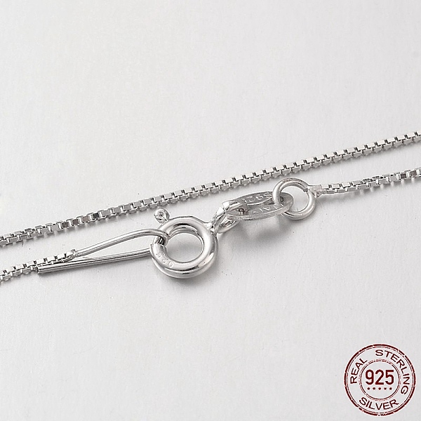 

PandaHall Rhodium Plated 925 Sterling Silver Box Chain Necklaces, with Spring Ring Clasps, Thin Chain, Platinum, 18 inchx0.6mm Sterling...